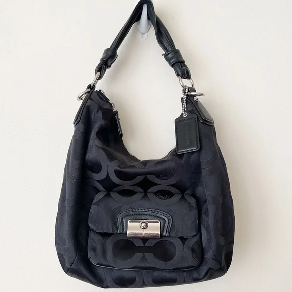 COACH monogram canvas shoulder bag - Picture 1 of 14